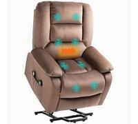 HOMCOM Fauteuil Releveur Électrique Inclinable Repose-Pied Marron
