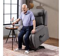 HOMCOM Fauteuil releveur électrique massant et chauffé, fauteuil inclinable, ports USB, repose-pied, 86x94x105cm, gris