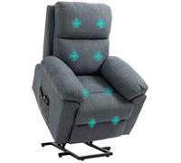 HOMCOM - Fauteuil releveur électrique - Polyester au toucher lin - 89x99x103cm - Gris