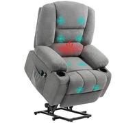 HOMCOM Fauteuil Releveur Électrique Repose-Pied 89 x 90 x 102 cm Gris Foncé