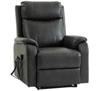 HOMCOM Fauteuil releveur et relax pour seniors, fauteuil lift électrique en simili cuir avec double moteur, coussin à ressorts, Noir