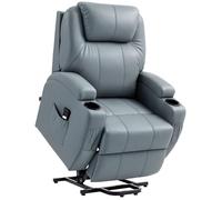 HOMCOM Fauteuil releveur électrique, Fauteuil Relax électrique avec Repose-Pied, Dossier inclinable, télécommande, Poches latérales et Porte-gobelet - Gris