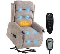 HOMCOM Fauteuil releveur TV assisté électrique Gris Clair
