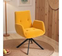 HOMCOM Fauteuil rembourré, fauteuil d'appoint, design moderne, pivotant, jusqu'à 120 kg, Gelb