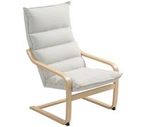HOMCOM Fauteuil Salon Fauteuil de Loisirs Moderne avec accoudoirs incurvés, Coussins, Chaise de Salon en velous - 67 x 83 x 105 cm, crème
