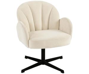 HOMCOM Fauteuil Salon Pivotant Fauteuils Coquillage Rembourré Beige