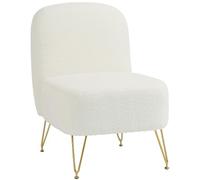 HOMCOM Fauteuil Salon sans Accoudoirs Coussin Épais Assise Large Blanc