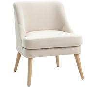 HOMCOM chaise de salle à manger grand confort garnissage mousse haute densité 25D revêtement tissu aspect lin dim. 63L x 69l x 79,5H cm beige