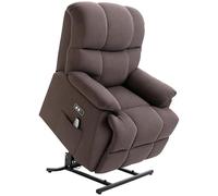 HOMCOM Fauteuil TV électrique Fauteuil Relax avec Fonction releveur, Fonction Couchage, Connexion USB, rembourré Fauteuil TV avec Repose-Pieds, Poche latérale, Marron
