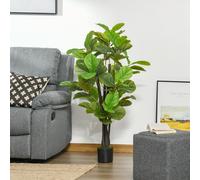 HOMCOM Ficus Artificiel pour Internes et Externes, Plante Artificielle Réaliste avec 78 Feuilles, 130cm