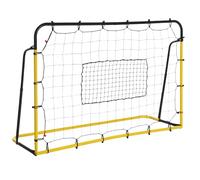 HOMCOM Filet de Rebond de Football, 184L x 123H cm, rebondisseur de Football, 5 Angles réglables de 60° à 90°, pour l'entraînement de Football, de Baseball, de Basket-Ball, Jaune et Noir