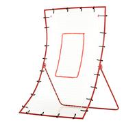HOMCOM Filet de Rebond de Football, rebondisseur de Football, pour entraînement, Angle réglables, Accessoires de Fixation fournies, 175L x 115H x 77P cm, Rouge, Blanc