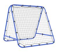 Filet de rebond double face - HOMCOM - 91 x 91 cm - pliable - réglable dans 5 angles - structure en acier - bleu