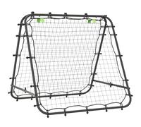 HOMCOM Football Rebounder, But de Kickback, Filet de Rebond des Deux côtés, But de Football réglable en 5 étapes, pour l'entraînement de Football Acier 100 x 95 x 90 cm
