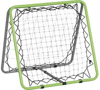 HOMCOM Football Rebounder Kickback Tor Paroi de rebond Filet pour baseball basketball rebond bilatéral Réglable en 5 étapes Métal Vert+Noir