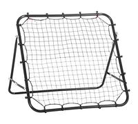 HOMCOM Football Rebounder Kickback Tor Paroi de Rebond Filet pour Baseball Football But pour entraînement Angle réglable Tube métallique Tissu PE 96 x 80 x 96 cm Noir