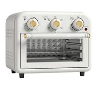 HOMCOM Four Friteuse à Air Chaud 12L, Four à Air Chaud Convection 1200 W avec Plaque de Cuisson, Panier de Friture, Crème