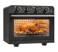HOMCOM Four Friteuse à Air Chaud 36L 1800 W avec Rôtissoire Acier Noir