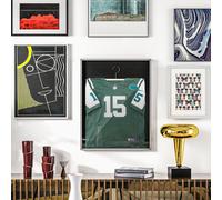 HOMCOM Frame box T-frame cadre aluminium pour maillot porte acrylique doublure interne feutre 70 x 90 cm argent