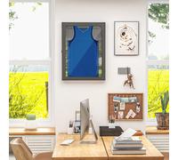 HOMCOM Frame box T-frame cadre pour maillot porte acrylique doublure interne feutre 60 x 6,5 x 80 cm noir