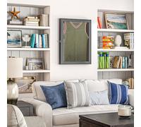 HOMCOM Frame box T-frame cadre pour maillot porte acrylique doublure interne feutre 71 x 6,5 x 89 cm noir