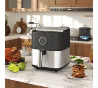 HOMCOM Friteuse à Air de 8L, Air Fryer 1700W avec 8 Programmes et Circulation d'Air Chaud à 360°, Affichage LED, Noir