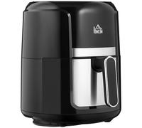 HOMCOM Friteuse sans huile 4 L, air fryer 1300 W 12 programmes, écran tactile, température réglable, arrêt automatique et panier antiadhésif, 85% de matières grasses en moins, sans BPA et PFOA, noir