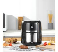 HOMCOM Friteuse sans huile 4 L, air fryer 1300 W 12 programmes, écran tactile, température réglable, panier antiadhésif, noir