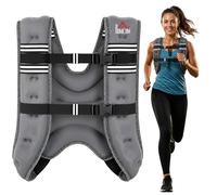 HOMCOM Gilet lesté de 5 kg, gilet de course à pied avec sangles réglables, poche pratique et bandes réfléchissantes, pour homme et femme, exercices de cardio, entraînement de force