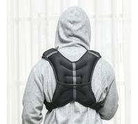 HOMCOM Gilet lesté de 8 kg, veste lestée, pour homme et femme, avec poche de rangement, tissu Oxford, sable métallique, noir