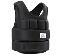 HOMCOM Gilet lesté réglable veste lestée 10/15/20 Kg max. poids amovibles entrainement musculation exercice boxe oxford