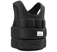 HOMCOM Gilet lesté réglable veste lestée 10 Kg max. poids amovibles entrainement musculation exercice boxe oxford noir