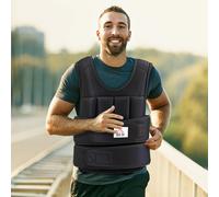 HOMCOM Gilet lesté réglable veste lestée 10 Kg max. poids amovibles entrainement musculation exercice boxe oxford 50x60cm noir