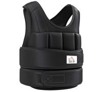 HOMCOM Gilet Lesté Réglable Veste Lestée 10 Kg Max. Poids Amovibles Noir