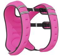 HOMCOM Gilet lesté respirant 8 kg avec poche de rangement et bretelles, gilet avec poids en tissu Oxford, métal et sable, 40 x 35 cm, rose