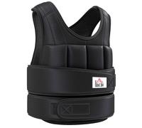 HOMCOM Gilet lesté réglable veste lestée 20 Kg max. poids amovibles entrainement musculation exercice boxe oxford noir