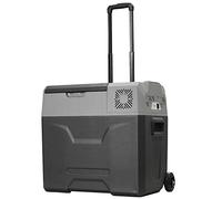 HOMCOM Glacière-congélateur portable Glacière à compression Glacière électrique froid -20°C 50 L 12 V et 230 V prise alume-cigare + adaptateur inclus gris noir