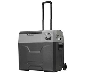 HOMCOM Glacière-congélateur portable Glacière à compression Glacière électrique froid -20°C 50 L 12 V et 230 V prise alume-cigare + adaptateur inclus gris noir