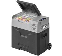 HOMCOM Glacière Electrique Voiture 50L 12V/24V 110V-240V -20℃ à 20℃ Roues