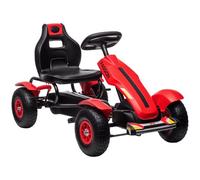 HOMCOM Gokart à pédale avec frein à main pour enfants de 5 à 12 ans, rouge