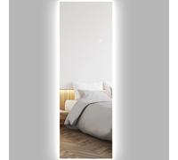 HOMCOM Grand Miroir Mural 120 x 40 cm avec éclairage LED Miroir rectangulaire sans carde, Anti-déflagrante, intensité Variable et 3 Couleurs d'éclairage, pour Salon et Chambre à Coucher, Transparent
