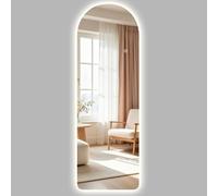 HomCom Grand miroir mural arqué 120×40 cm LED intensité variable 3 couleurs anti-déflagrante