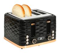 HOMCOM Grille-pain 4 tranches à 7 niveaux, fonction décongélation, fonction élévation, tiroir à miettes 1860 W noir