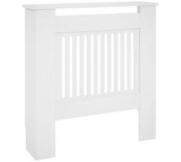 HOMCOM Habillage de radiateur à lamelles horizontales, blanc Couverture de radiateur, décoration de radiateur Habillage de chauffage pour salon, chambre à coucher, 78 x 19 x 81cm