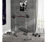 HOMCOM Haltère courte poids 15 Kg - entraînement musculaire & haltérophilie - acier caoutchouc noir