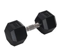 HOMCOM Haltère courte poids 15 Kg - entraînement musculaire & haltérophilie - acier caoutchouc noir