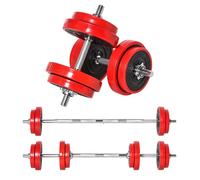 HOMCOM Haltères de 20 kg ensemble d'haltères musculation réglable barre d'extension pour entraînement musculaire et haltérophilie