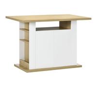 HOMCOM Îlot Central Cuisine Placard Bois 110 x 70 x 75,5 cm Blanc Naturel