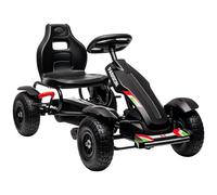 HomCom Kart à pédales enfant Formule 1 Racing Passione Italia pneus gonflables caoutchouc Noir