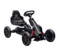 HomCom - Kart à pédales pour enfants - Formule 1 Racing - Siège réglable, carter chaîne fermé - Noir